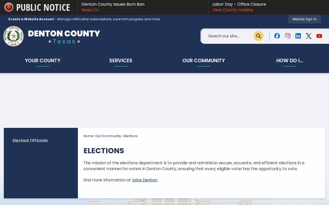 Flower Mound residents directory Denton County elections information