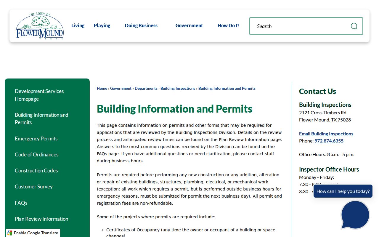 Flower Mound neighbors building and permit records by address