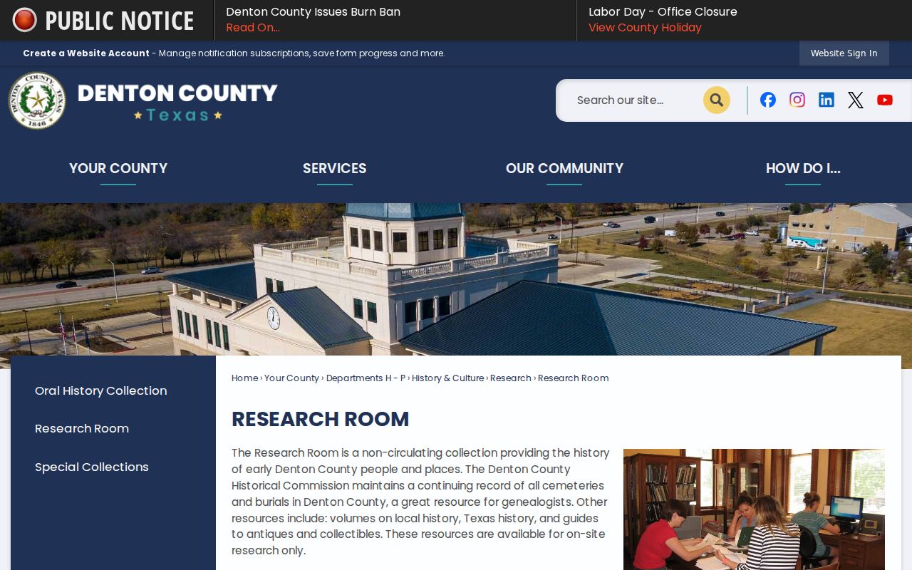 Flower Mound previous residents Denton County Research Room