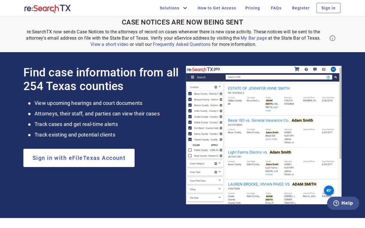 Flower Mound resident lookup through re:SearchTX court records search